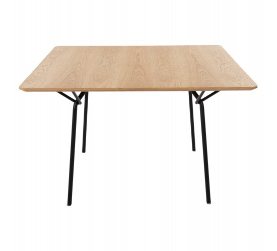ΤΡΑΠΕΖΙ ΤΡΑΠΕΖΑΡΙΑΣ TRENK HM9614.01 MDF ΜΕ ΚΑΠΛΑΜΑ ΔΡΥΟΣ ΦΥΣΙΚΟ-ΜΑΥΡΟ ΜΕΤΑΛΛΟ 120x120x75Υεκ.