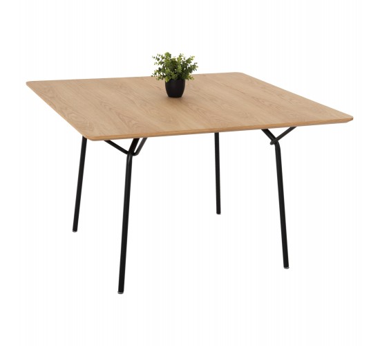 ΤΡΑΠΕΖΙ ΤΡΑΠΕΖΑΡΙΑΣ TRENK HM9614.01 MDF ΜΕ ΚΑΠΛΑΜΑ ΔΡΥΟΣ ΦΥΣΙΚΟ-ΜΑΥΡΟ ΜΕΤΑΛΛΟ 120x120x75Υεκ.