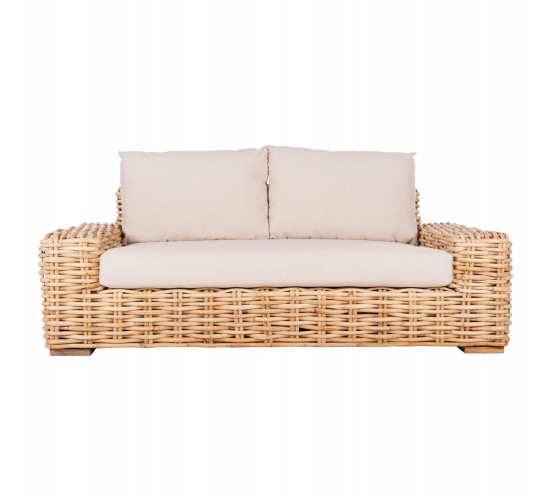 ΚΑΝΑΠΕΣ 2-ΘΕΣΙΟΣ TROPEL HM9809 ΞΥΛΟ MANGO-RATTAN ΦΥΣΙΚΟ-ΛΕΥΚΑ ΜΑΞΙΛΑΡΙΑ 192x88x70-85Υεκ. 2θέσιος