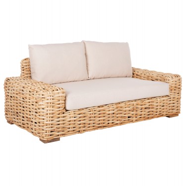 ΚΑΝΑΠΕΣ 2-ΘΕΣΙΟΣ TROPEL HM9809 ΞΥΛΟ MANGO-RATTAN ΦΥΣΙΚΟ-ΛΕΥΚΑ ΜΑΞΙΛΑΡΙΑ 192x88x70-85Υεκ. 2θέσιος