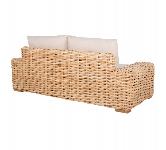 ΚΑΝΑΠΕΣ 2-ΘΕΣΙΟΣ TROPEL HM9809 ΞΥΛΟ MANGO-RATTAN ΦΥΣΙΚΟ-ΛΕΥΚΑ ΜΑΞΙΛΑΡΙΑ 192x88x70-85Υεκ. 2θέσιος