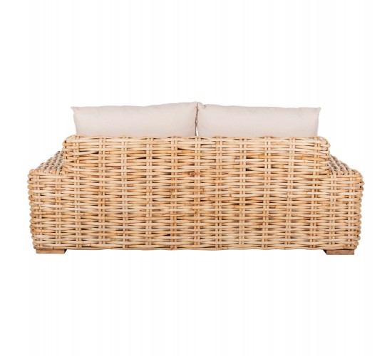 ΚΑΝΑΠΕΣ 2-ΘΕΣΙΟΣ TROPEL HM9809 ΞΥΛΟ MANGO-RATTAN ΦΥΣΙΚΟ-ΛΕΥΚΑ ΜΑΞΙΛΑΡΙΑ 192x88x70-85Υεκ. 2θέσιος