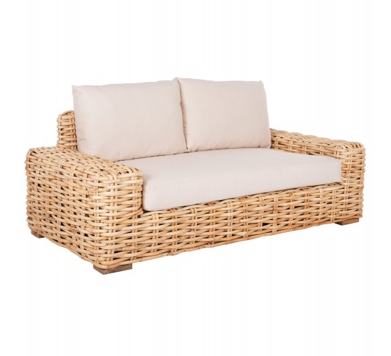 ΚΑΝΑΠΕΣ 2-ΘΕΣΙΟΣ TROPEL HM9809 ΞΥΛΟ MANGO-RATTAN ΦΥΣΙΚΟ-ΛΕΥΚΑ ΜΑΞΙΛΑΡΙΑ 192x88x70-85Υεκ. 2θέσιος