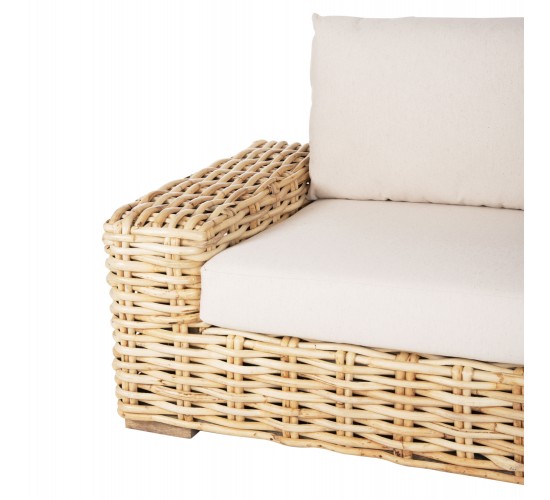 ΚΑΝΑΠΕΣ 2-ΘΕΣΙΟΣ TROPEL HM9809 ΞΥΛΟ MANGO-RATTAN ΦΥΣΙΚΟ-ΛΕΥΚΑ ΜΑΞΙΛΑΡΙΑ 192x88x70-85Υεκ. 2θέσιος