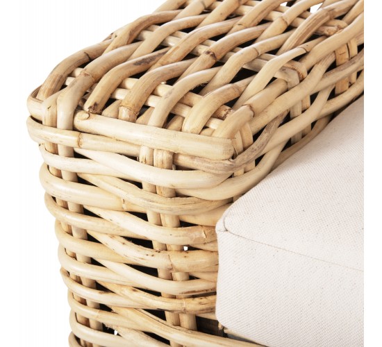ΚΑΝΑΠΕΣ 2-ΘΕΣΙΟΣ TROPEL HM9809 ΞΥΛΟ MANGO-RATTAN ΦΥΣΙΚΟ-ΛΕΥΚΑ ΜΑΞΙΛΑΡΙΑ 192x88x70-85Υεκ. 2θέσιος