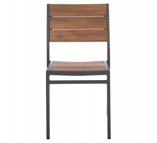 ΚΑΡΕΚΛΑ ΑΛΟΥΜΙΝΙΟΥ SAGA HM6063.02 ΣΚΟΥΡΟ ΓΚΡΙ ΜΕ POLYWOOD 46x52x86Υεκ.