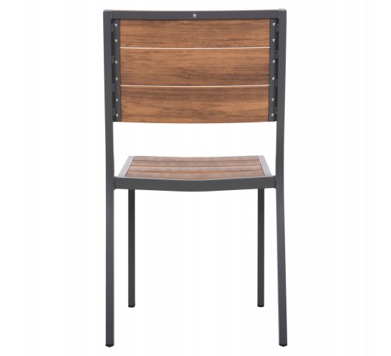 ΚΑΡΕΚΛΑ ΑΛΟΥΜΙΝΙΟΥ SAGA HM6063.02 ΣΚΟΥΡΟ ΓΚΡΙ ΜΕ POLYWOOD 46x52x86Υεκ.