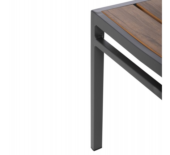 ΚΑΡΕΚΛΑ ΑΛΟΥΜΙΝΙΟΥ SAGA HM6063.02 ΣΚΟΥΡΟ ΓΚΡΙ ΜΕ POLYWOOD 46x52x86Υεκ.