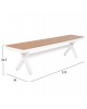 ΠΑΓΚΑΚΙ ΑΛΟΥΜΙΝΙΟΥ TAWNEE HM6040.02 ΛΕΥΚΟ-POLYWOOD ΚΑΘΙΣΜΑ ΦΥΣΙΚΟ 220x36x44,5Υεκ. 4θέσιο