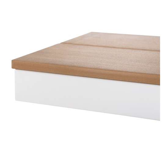 ΠΑΓΚΑΚΙ ΑΛΟΥΜΙΝΙΟΥ TAWNEE HM6040.02 ΛΕΥΚΟ-POLYWOOD ΚΑΘΙΣΜΑ ΦΥΣΙΚΟ 220x36x44,5Υεκ. 4θέσιο
