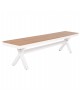 ΠΑΓΚΑΚΙ ΑΛΟΥΜΙΝΙΟΥ TAWNEE HM6040.02 ΛΕΥΚΟ-POLYWOOD ΚΑΘΙΣΜΑ ΦΥΣΙΚΟ 220x36x44,5Υεκ. 4θέσιο