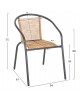 ΠΟΛΥΘΡΟΝΑ SWIFTER HM5969.02 ΜΕΤΑΛΛΟ ΓΚΡΙ-ΣΥΝΘ. RATTAN ΣΕ ΦΥΣΙΚΟ 54x61x75Υεκ.