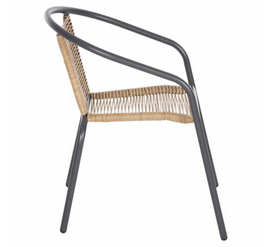 ΠΟΛΥΘΡΟΝΑ SWIFTER HM5969.02 ΜΕΤΑΛΛΟ ΓΚΡΙ-ΣΥΝΘ. RATTAN ΣΕ ΦΥΣΙΚΟ 54x61x75Υεκ.