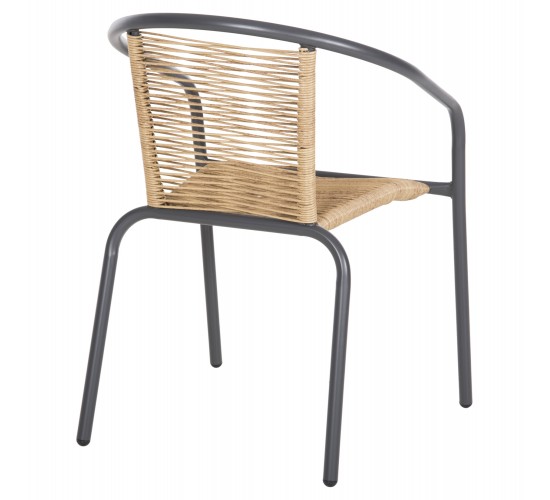 ΠΟΛΥΘΡΟΝΑ SWIFTER HM5969.02 ΜΕΤΑΛΛΟ ΓΚΡΙ-ΣΥΝΘ. RATTAN ΣΕ ΦΥΣΙΚΟ 54x61x75Υεκ.
