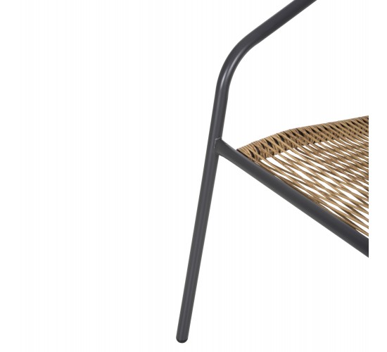ΠΟΛΥΘΡΟΝΑ SWIFTER HM5969.02 ΜΕΤΑΛΛΟ ΓΚΡΙ-ΣΥΝΘ. RATTAN ΣΕ ΦΥΣΙΚΟ 54x61x75Υεκ.