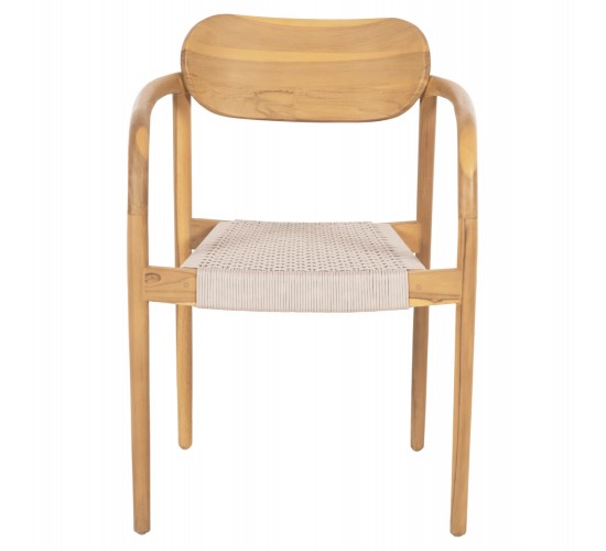 ΠΟΛΥΘΡΟΝΑ OSLO HM9636.07 ΞΥΛΟ TEAK ΦΥΣΙΚΟ & ΜΠΕΖ ΣΧΟΙΝΙ 55x54x80Yεκ.