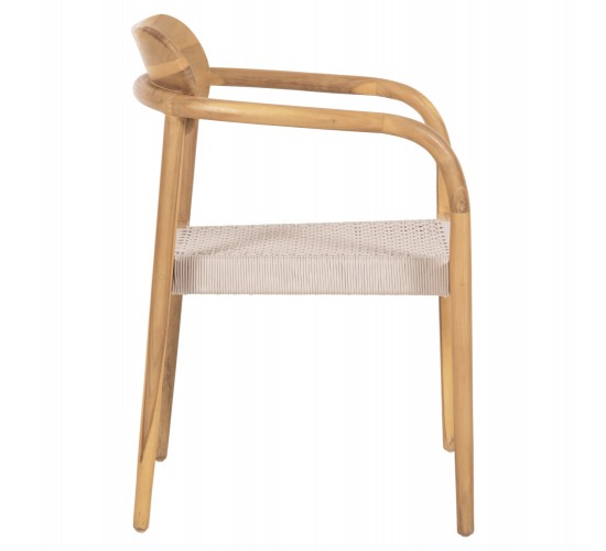 ΠΟΛΥΘΡΟΝΑ OSLO HM9636.07 ΞΥΛΟ TEAK ΦΥΣΙΚΟ & ΜΠΕΖ ΣΧΟΙΝΙ 55x54x80Yεκ.