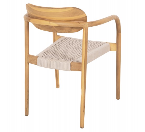 ΠΟΛΥΘΡΟΝΑ OSLO HM9636.07 ΞΥΛΟ TEAK ΦΥΣΙΚΟ & ΜΠΕΖ ΣΧΟΙΝΙ 55x54x80Yεκ.