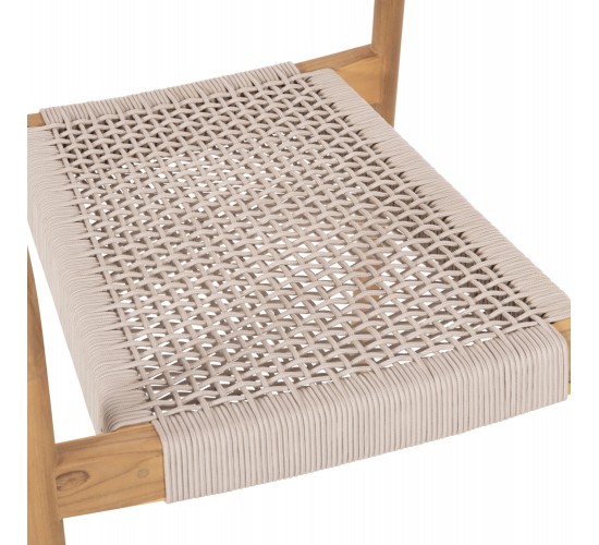 ΠΟΛΥΘΡΟΝΑ OSLO HM9636.07 ΞΥΛΟ TEAK ΦΥΣΙΚΟ & ΜΠΕΖ ΣΧΟΙΝΙ 55x54x80Yεκ.