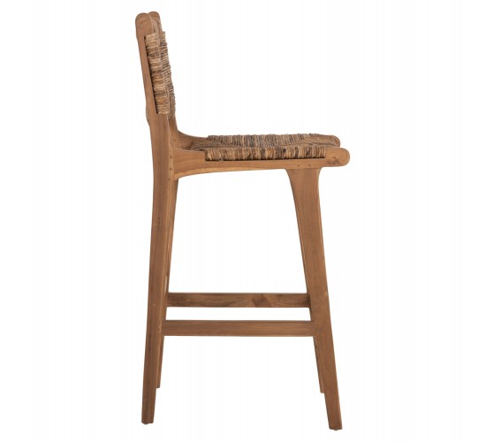 ΣΚΑΜΠΟ ΜΠΑΡ WALTER HM9841 ΞΥΛO TEAK ΣΕ ΦΥΣΙΚΟ-ΨΑΘΑ 46x55x105Υ εκ.