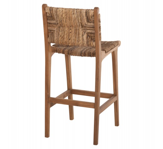 ΣΚΑΜΠΟ ΜΠΑΡ WALTER HM9841 ΞΥΛO TEAK ΣΕ ΦΥΣΙΚΟ-ΨΑΘΑ 46x55x105Υ εκ.