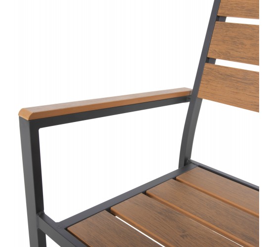 ΠΟΛΥΘΡΟΝΑ ΑΛΟΥΜΙΝΙΟΥ SAGA HM5981.03 ΑΝΘΡΑΚΙ-POLYWOOD ΣΕ ΦΥΣΙΚΟ 55x55x86Υεκ.