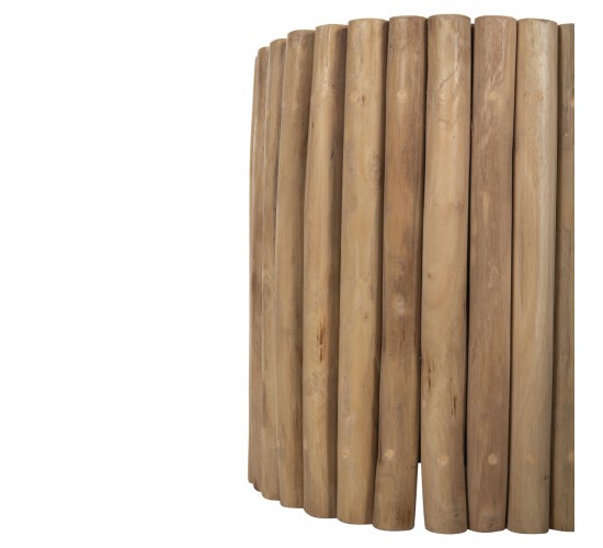ΤΡΑΠΕΖΙ ΣΑΛΟΝΙΟΥ ΣΤΡΟΓΓΥΛΟ COOTER HM9865 ΚΛΑΔΙΑ TEAK-ΦΥΣΙΚΟ Φ39x40,5Υεκ.