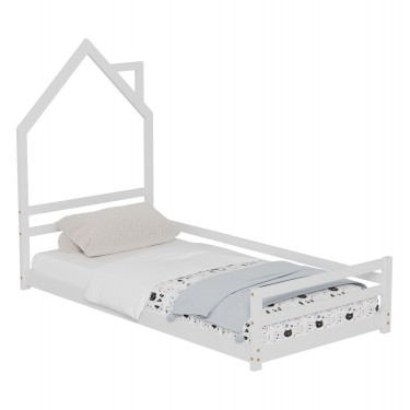 ΚΡΕΒΑΤΙ ΠΑΙΔΙΚΟ HOUSER HM676.03 τ.MONTESSORI ΞΥΛΟ ΠΕΥΚΟ ΛΕΥΚΟ- 190x90εκ Μονό