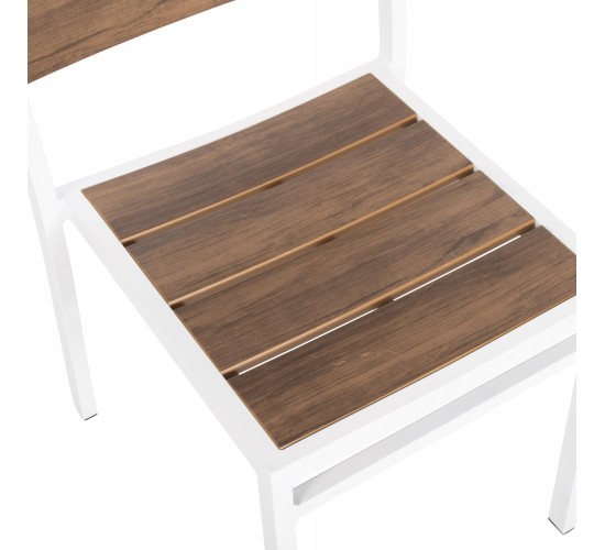 ΚΑΡΕΚΛΑ ΑΛΟΥΜΙΝΙΟΥ SAGA HM6063.01 ΛΕΥΚΗ ΜΕ POLYWOOD 46x52x86Υεκ.