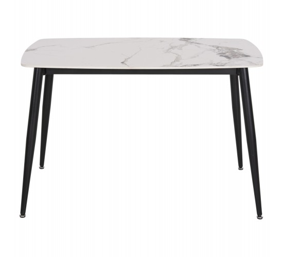 ΤΡΑΠΕΖΙ RAVEN HM9854.01 ΚΕΡΑΜΙΚΟ TOP ΜΑΤ ΛΕΥΚΟ ΜΑΡΜΑΡΟ-ΜΑΥΡΟ ΜΕΤΑΛΛΟ 120x70x73Υεκ.