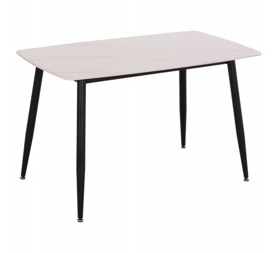 ΤΡΑΠΕΖΙ RAVEN HM9854.01 ΚΕΡΑΜΙΚΟ TOP ΜΑΤ ΛΕΥΚΟ ΜΑΡΜΑΡΟ-ΜΑΥΡΟ ΜΕΤΑΛΛΟ 120x70x73Υεκ.