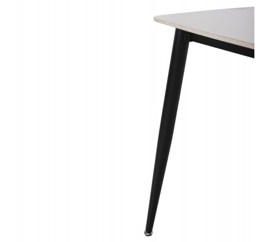 ΤΡΑΠΕΖΙ RAVEN HM9854.01 ΚΕΡΑΜΙΚΟ TOP ΜΑΤ ΛΕΥΚΟ ΜΑΡΜΑΡΟ-ΜΑΥΡΟ ΜΕΤΑΛΛΟ 120x70x73Υεκ.