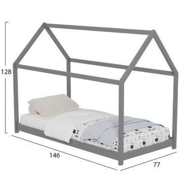 ΚΡΕΒΑΤΙ ΠΑΙΔΙΚΟ PEPE HM678.05 τ.MONTESSORI ΞΥΛΟ ΠΕΥΚΟ ΓΚΡΙ- 140x70εκ Μονό