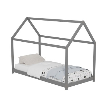 ΚΡΕΒΑΤΙ ΠΑΙΔΙΚΟ PEPE HM678.05 τ.MONTESSORI ΞΥΛΟ ΠΕΥΚΟ ΓΚΡΙ- 140x70εκ Μονό