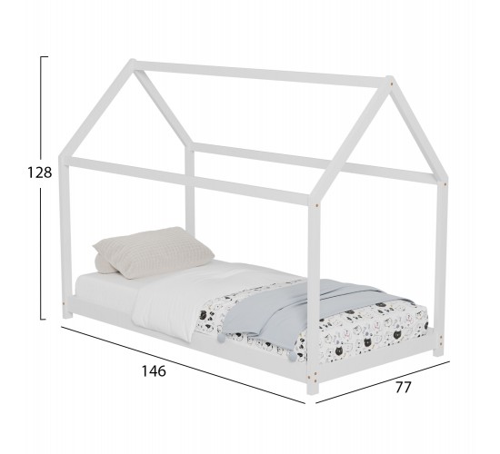 ΚΡΕΒΑΤΙ ΠΑΙΔΙΚΟ PEPE HM678.03 τ.MONTESSORI ΞΥΛΟ ΠΕΥΚΟ ΛΕΥΚΟ- 140x70εκ