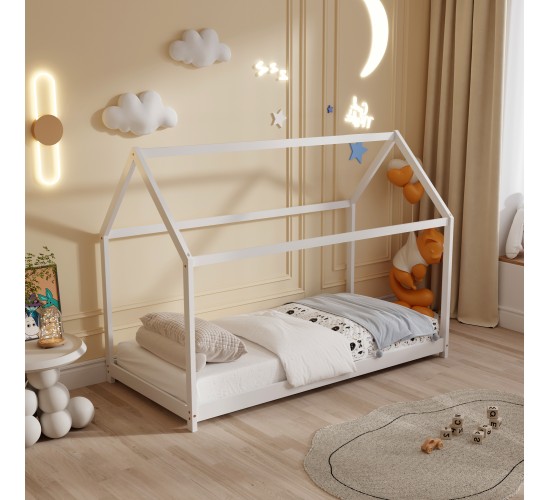 ΚΡΕΒΑΤΙ ΠΑΙΔΙΚΟ PEPE HM678.03 τ.MONTESSORI ΞΥΛΟ ΠΕΥΚΟ ΛΕΥΚΟ- 140x70εκ
