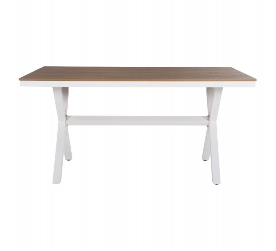 ΤΡΑΠΕΖΙ ΑΛΟΥΜΙΝΙΟΥ ΟΡΘΟΓΩΝΙΟ TAWNEE HM6037.02 ΛΕΥΚΟ-POLYWOOD ΦΥΣΙΚΟ 150x89,5x73Υεκ