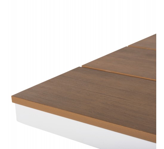 ΤΡΑΠΕΖΙ ΑΛΟΥΜΙΝΙΟΥ ΟΡΘΟΓΩΝΙΟ TAWNEE HM6037.02 ΛΕΥΚΟ-POLYWOOD ΦΥΣΙΚΟ 150x89,5x73Υεκ