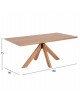 ΤΡΑΠΕΖΙ PAOLO HM9853 MDF ΜΕ ΚΑΠΛΑΜΑ ΦΡΑΞΙΝΟΥ-ΠΟΔΙΑ RUBBERWOOD-ΦΥΣΙΚΟ 180x90x75Yεκ