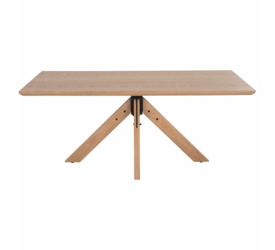 ΤΡΑΠΕΖΙ PAOLO HM9853 MDF ΜΕ ΚΑΠΛΑΜΑ ΦΡΑΞΙΝΟΥ-ΠΟΔΙΑ RUBBERWOOD-ΦΥΣΙΚΟ 180x90x75Yεκ