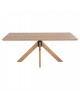 ΤΡΑΠΕΖΙ PAOLO HM9853 MDF ΜΕ ΚΑΠΛΑΜΑ ΦΡΑΞΙΝΟΥ-ΠΟΔΙΑ RUBBERWOOD-ΦΥΣΙΚΟ 180x90x75Yεκ