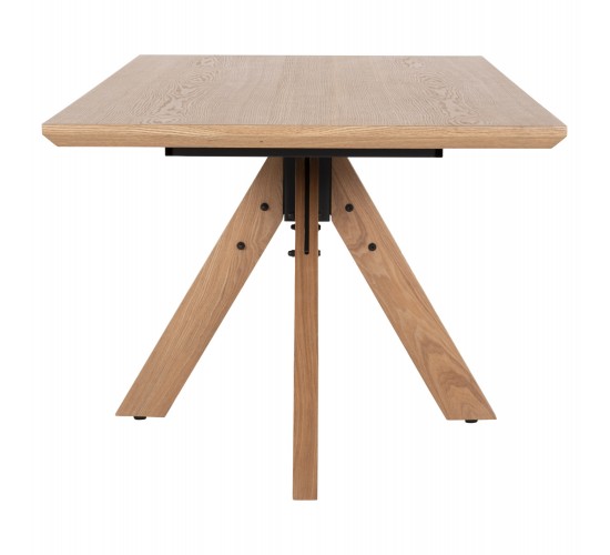 ΤΡΑΠΕΖΙ PAOLO HM9853 MDF ΜΕ ΚΑΠΛΑΜΑ ΦΡΑΞΙΝΟΥ-ΠΟΔΙΑ RUBBERWOOD-ΦΥΣΙΚΟ 180x90x75Yεκ