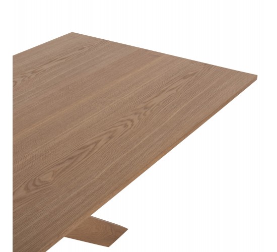 ΤΡΑΠΕΖΙ PAOLO HM9853 MDF ΜΕ ΚΑΠΛΑΜΑ ΦΡΑΞΙΝΟΥ-ΠΟΔΙΑ RUBBERWOOD-ΦΥΣΙΚΟ 180x90x75Yεκ