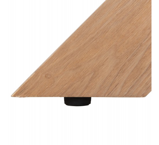 ΤΡΑΠΕΖΙ PAOLO HM9853 MDF ΜΕ ΚΑΠΛΑΜΑ ΦΡΑΞΙΝΟΥ-ΠΟΔΙΑ RUBBERWOOD-ΦΥΣΙΚΟ 180x90x75Yεκ