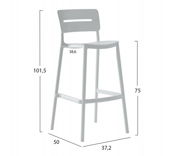 ΣΚΑΜΠΟ BAR ΠΟΛΥΠΡΟΠΥΛΕΝΙΟΥ SNOD2 HM6100.01 ΛΕΥΚΟ 37,2x50x101,5Υεκ.