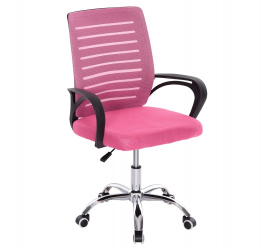 ΚΑΡΕΚΛΑ ΓΡΑΦΕΙΟΥ TRAIL HM1192.35 ΡΟΖ MESH-ΠΟΔΙ ΧΡΩΜΙΟΥ 62x51x98Υεκ.