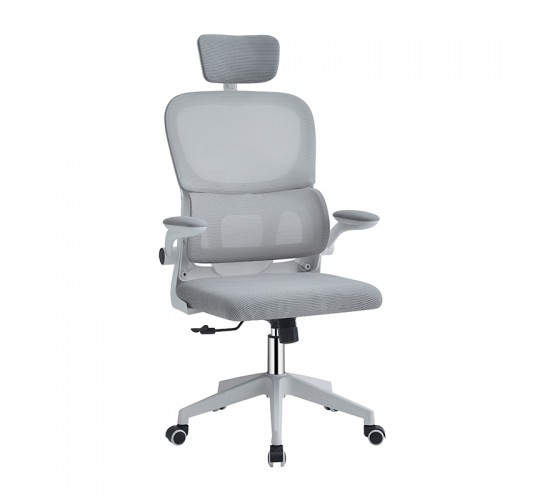 A9935 WHITE/GREY MESH ΚΑΡΕΚΛΑ ΓΡΑΦΕΙΟΥ 62Χ64Χ42-114/52-125εκ. ZITA PLUS 62Χ64Χ42-114/52-125εκ.