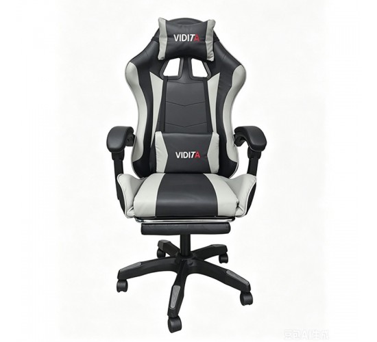 A6060 ΜΑΥΡΟ/ΓΚΡΙ ΠΟΛΥΘΡΟΝΑ GAMING/ΜΕ ΥΠΟΠΟΔΙΟ 64X62X113-121εκ. ZITA PLUS 64X62X113-121εκ.
