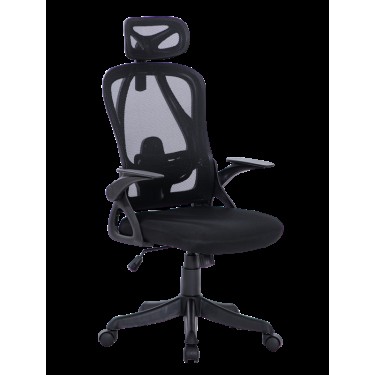 A8982 ΜΑΥΡO MESH ΠΟΛΥΘΡΟΝΑ ΓΡΑΦΕΙΟΥ 58X64X120/130εκ. ZITA PLUS 58X64X120/130εκ.