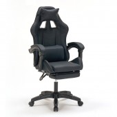 A9937 ΜΑΥΡΟ PVC ΠΟΛΥΘΡΟΝΑ GAMING/ΜΕ ΥΠΟΠΟΔΙΟ 64X59X43-112/53-125εκ. ZITA PLUS 64X59X43-112/53-125εκ.